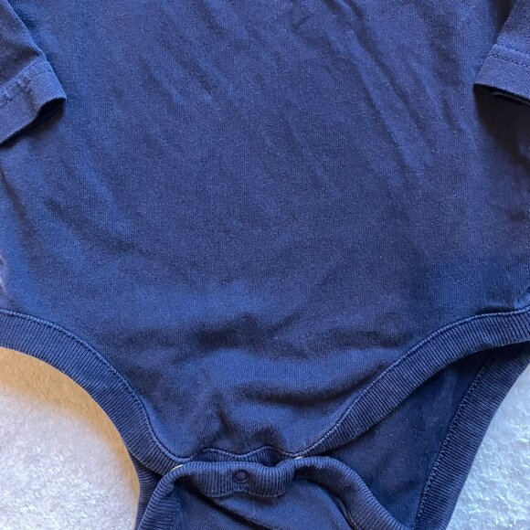 babyGAP 12-18M Navy Long Sleeve Bodysuit Cotton Bear Logo GUC Baby Unisex - Picture 8 of 15